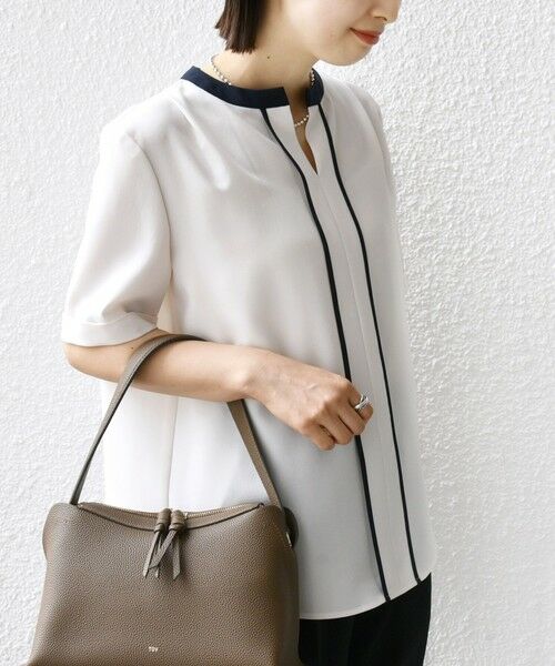 SHIPS / シップス シャツ・ブラウス | 〈手洗い可能〉パイピング キーネック 半袖 ブラウス | 詳細26