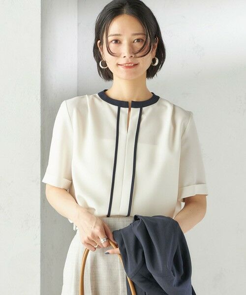 SHIPS / シップス シャツ・ブラウス | 〈手洗い可能〉パイピング キーネック 半袖 ブラウス | 詳細4