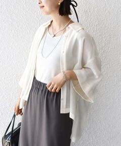 SHIPS / シップス シャツ・ブラウス | 〈手洗い可能〉麻調 メッシュ 半袖 ビッグ シャツ