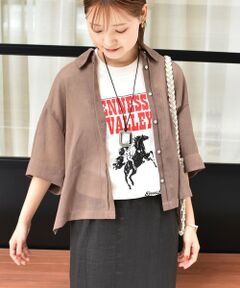 SHIPS / シップス シャツ・ブラウス | 〈手洗い可能〉麻調 メッシュ 半袖 ビッグ シャツ