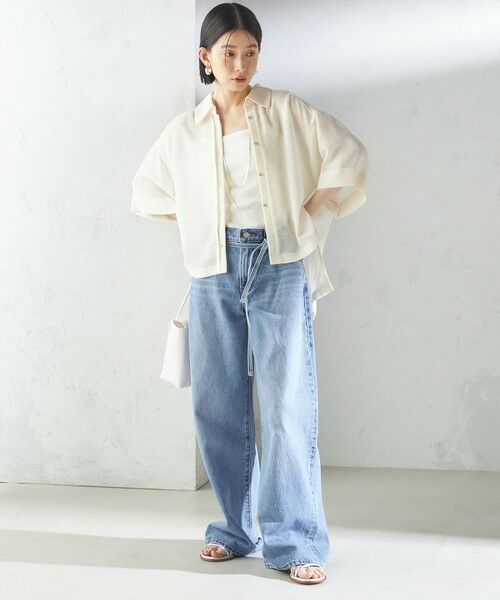 SHIPS / シップス シャツ・ブラウス | 〈手洗い可能〉麻調 メッシュ 半袖 ビッグ シャツ | 詳細10