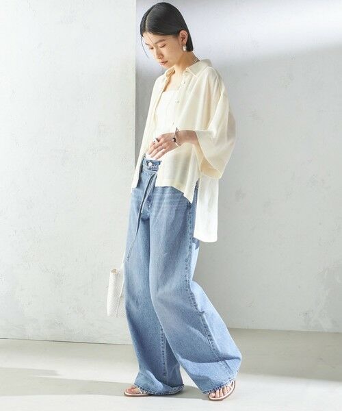 SHIPS / シップス シャツ・ブラウス | 〈手洗い可能〉麻調 メッシュ 半袖 ビッグ シャツ | 詳細11