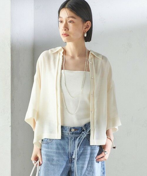 SHIPS / シップス シャツ・ブラウス | 〈手洗い可能〉麻調 メッシュ 半袖 ビッグ シャツ | 詳細13