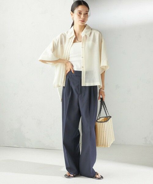 SHIPS / シップス シャツ・ブラウス | 〈手洗い可能〉麻調 メッシュ 半袖 ビッグ シャツ | 詳細14
