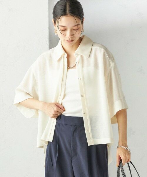 SHIPS / シップス シャツ・ブラウス | 〈手洗い可能〉麻調 メッシュ 半袖 ビッグ シャツ | 詳細17