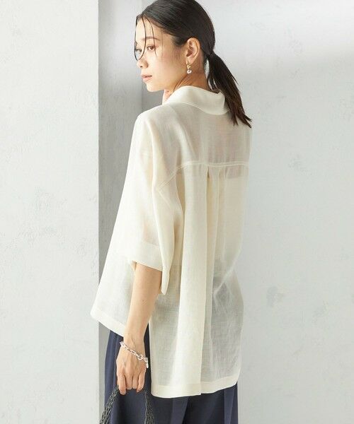 SHIPS / シップス シャツ・ブラウス | 〈手洗い可能〉麻調 メッシュ 半袖 ビッグ シャツ | 詳細18