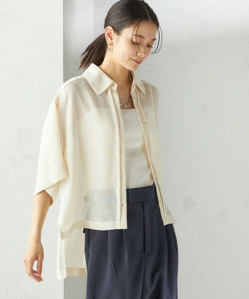 SHIPS / シップス シャツ・ブラウス | 〈手洗い可能〉麻調 メッシュ 半袖 ビッグ シャツ | 詳細20