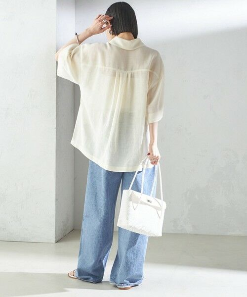 SHIPS / シップス シャツ・ブラウス | 〈手洗い可能〉麻調 メッシュ 半袖 ビッグ シャツ | 詳細3