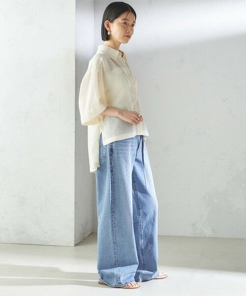 SHIPS / シップス シャツ・ブラウス | 〈手洗い可能〉麻調 メッシュ 半袖 ビッグ シャツ | 詳細4