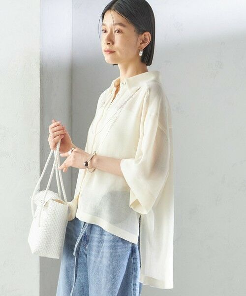 SHIPS / シップス シャツ・ブラウス | 〈手洗い可能〉麻調 メッシュ 半袖 ビッグ シャツ | 詳細6