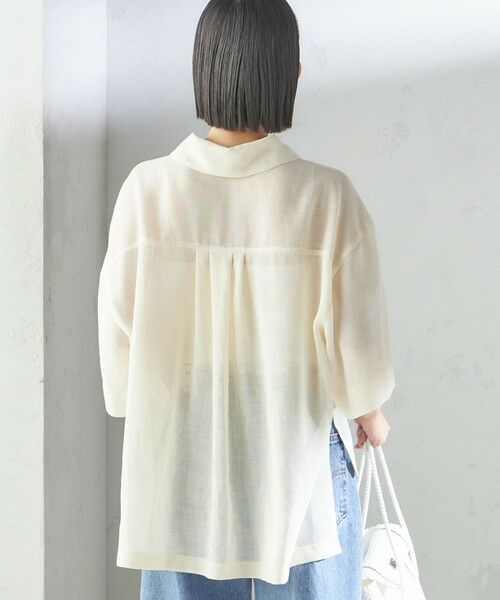 SHIPS / シップス シャツ・ブラウス | 〈手洗い可能〉麻調 メッシュ 半袖 ビッグ シャツ | 詳細7