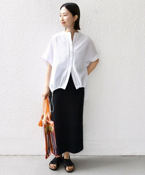 SHIPS / シップス シャツ・ブラウス | 〈手洗い可能〉サッカー 裾 ドロスト ドルマン ブラウス | 詳細1