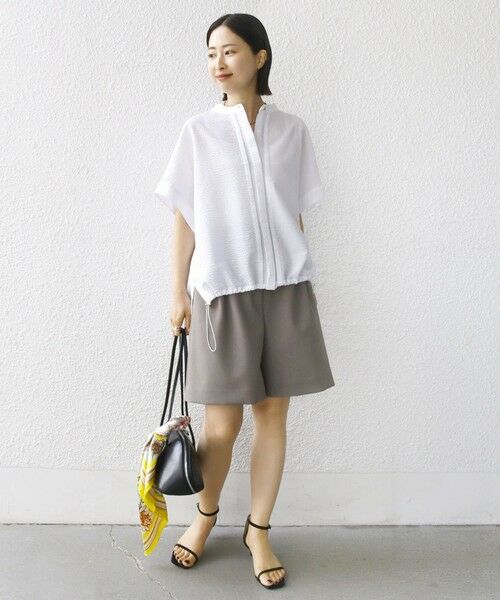 SHIPS / シップス シャツ・ブラウス | 〈手洗い可能〉サッカー 裾 ドロスト ドルマン ブラウス | 詳細10