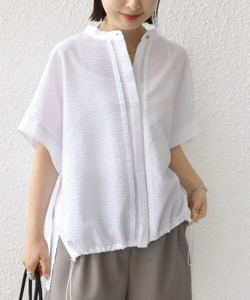 SHIPS / シップス シャツ・ブラウス | 〈手洗い可能〉サッカー 裾 ドロスト ドルマン ブラウス | 詳細14