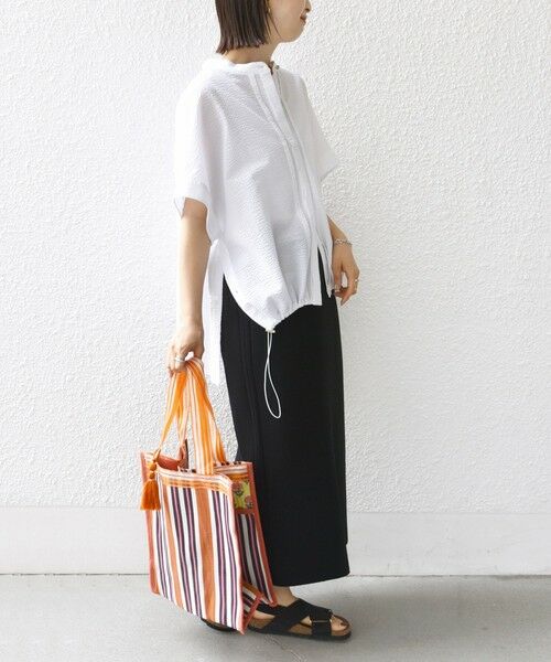 SHIPS / シップス シャツ・ブラウス | 〈手洗い可能〉サッカー 裾 ドロスト ドルマン ブラウス | 詳細4