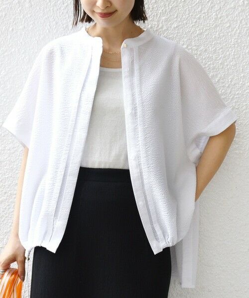 SHIPS / シップス シャツ・ブラウス | 〈手洗い可能〉サッカー 裾 ドロスト ドルマン ブラウス | 詳細9