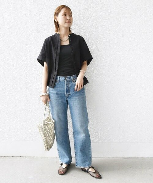 SHIPS / シップス シャツ・ブラウス | 〈手洗い可能〉サッカー 裾 ドロスト ドルマン ブラウス | 詳細26