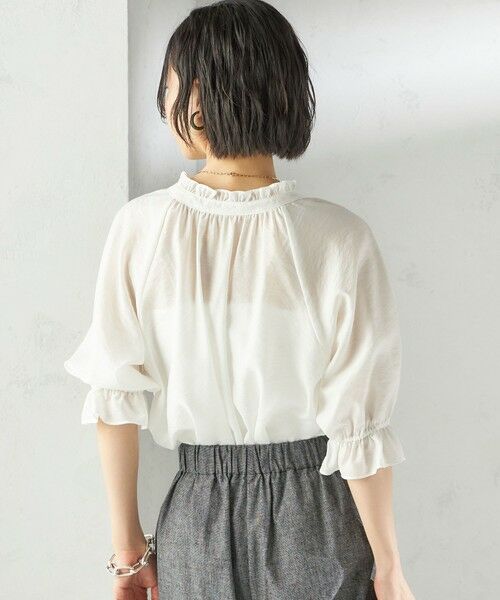 SHIPS / シップス シャツ・ブラウス | 〈洗濯機可能〉前後 2WAY フリル リボン シアー ブラウス | 詳細10