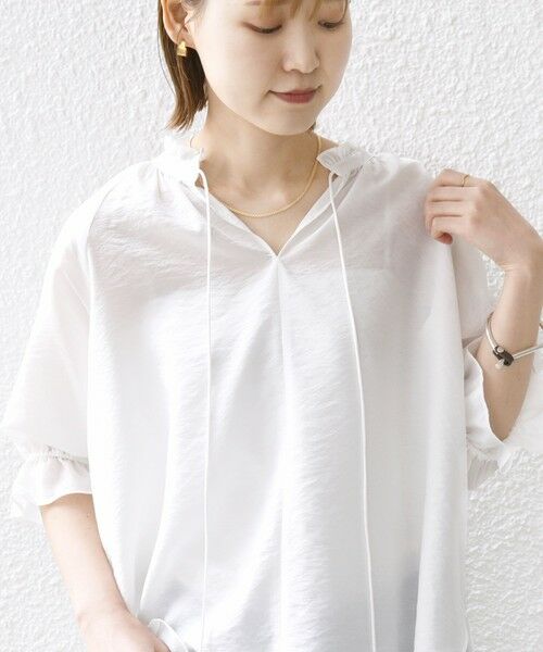 SHIPS / シップス シャツ・ブラウス | 〈洗濯機可能〉前後 2WAY フリル リボン シアー ブラウス | 詳細18