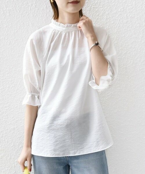 SHIPS / シップス シャツ・ブラウス | 〈洗濯機可能〉前後 2WAY フリル リボン シアー ブラウス | 詳細23