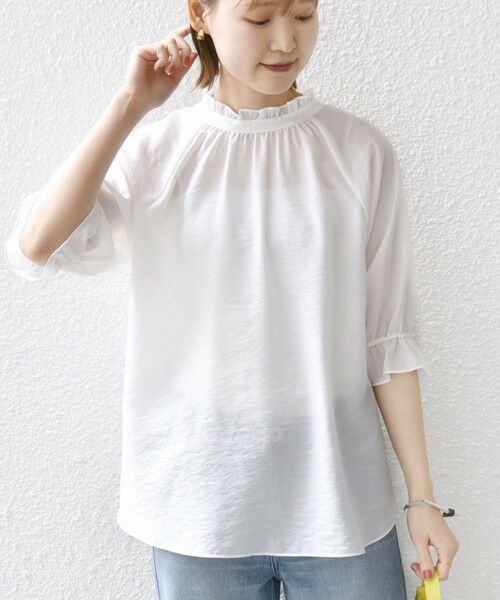 SHIPS / シップス シャツ・ブラウス | 〈洗濯機可能〉前後 2WAY フリル リボン シアー ブラウス | 詳細24