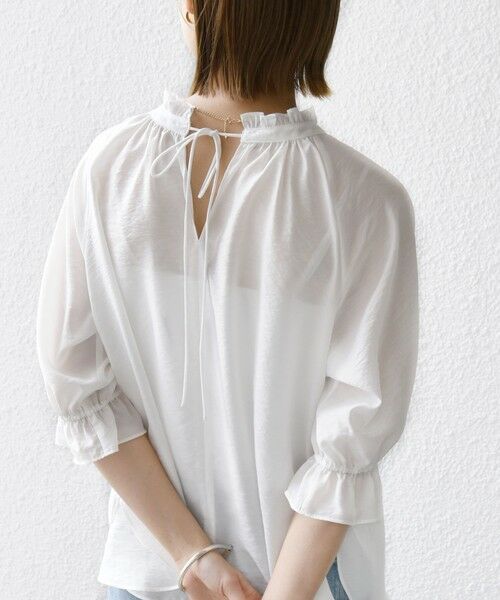 SHIPS / シップス シャツ・ブラウス | 〈洗濯機可能〉前後 2WAY フリル リボン シアー ブラウス | 詳細25