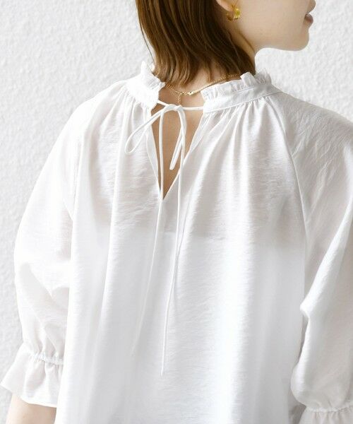SHIPS / シップス シャツ・ブラウス | 〈洗濯機可能〉前後 2WAY フリル リボン シアー ブラウス | 詳細26