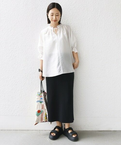 SHIPS / シップス シャツ・ブラウス | 〈洗濯機可能〉前後 2WAY フリル リボン シアー ブラウス | 詳細28