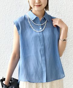 SHIPS / シップス シャツ・ブラウス | 【WEB限定】〈洗濯機可能〉シアー リネンライク バック フリル ブラウス