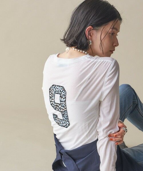 SHIPS for women/シップスウィメン 《予約》NINE CASE:〈洗濯機可能〉ロゴ ロング スリーブ TEE ホワイト ONE SIZE SHIPS for women/シップスウィメン 《予約》NINE CASE:〈洗濯機可能〉ロゴ ロング スリーブ TEE ホワイト ONE SIZE