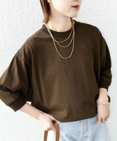 SHIPS / シップス カットソー | 〈洗濯機可能〉DEPEND ドルマン カット プルオーバー(ブラウン)