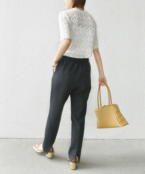 SHIPS / シップス Tシャツ | 〈手洗い可能〉ラッセル レース クルーネック 5分袖 カットソー | 詳細25