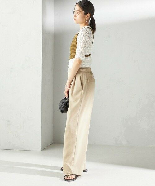 SHIPS / シップス Tシャツ | 〈手洗い可能〉ラッセル レース クルーネック 5分袖 カットソー | 詳細27