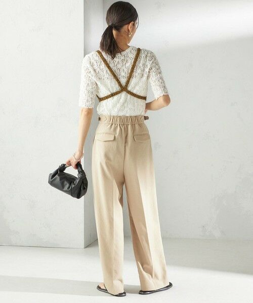 SHIPS / シップス Tシャツ | 〈手洗い可能〉ラッセル レース クルーネック 5分袖 カットソー | 詳細28