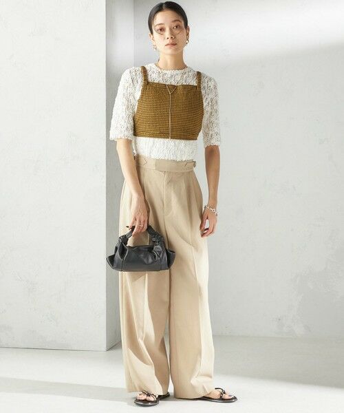 SHIPS / シップス Tシャツ | 〈手洗い可能〉ラッセル レース クルーネック 5分袖 カットソー | 詳細30