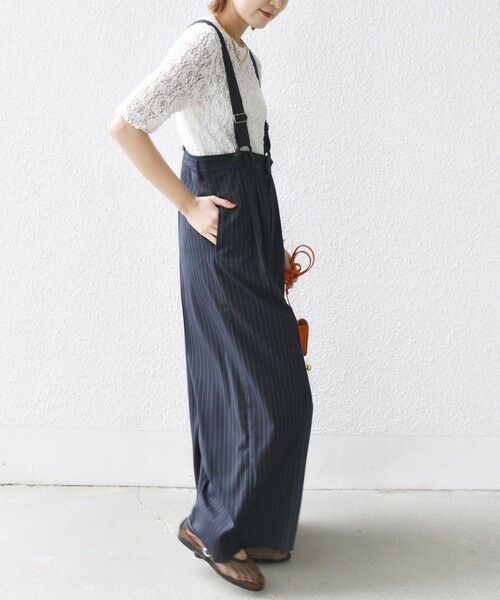 SHIPS / シップス Tシャツ | 〈手洗い可能〉ラッセル レース クルーネック 5分袖 カットソー | 詳細4