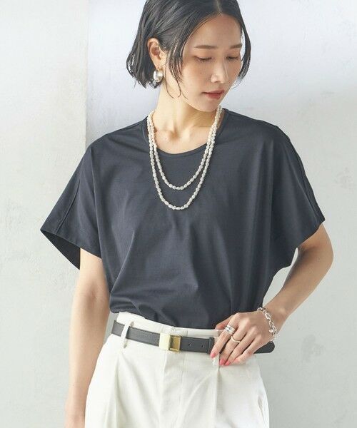 SHIPS for women/シップスウィメン 《予約》【SHIPS別注】assiette:〈手洗い可能〉プレミアム 天竺 Uネック TEE ネイビー ONE SIZE SHIPS for women/シップスウィメン 《予約》【SHIPS別注】assiette:〈手洗い可能〉プレミアム 天竺 Uネック TEE ネイビー ONE SIZE