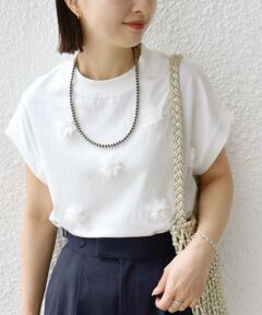 SHIPS / シップス Tシャツ | 《予約》【WEB限定】フラワー モチーフ クルーネック TEE