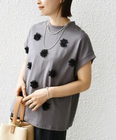 SHIPS / シップス Tシャツ | 《予約》【WEB限定】フラワー モチーフ クルーネック TEE