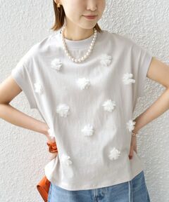 SHIPS / シップス Tシャツ | 《予約》【WEB限定】フラワー モチーフ クルーネック TEE