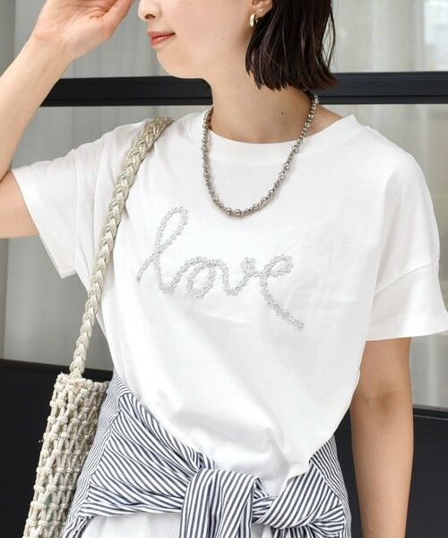 SHIPS for women / シップスウィメン Tシャツ | 【WEB限定】ファンシー コード 刺繍 ロゴ TEE | 詳細14