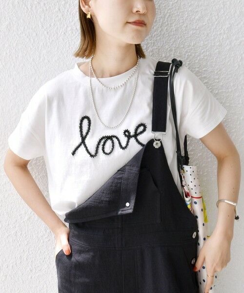 SHIPS for women / シップスウィメン Tシャツ | 【WEB限定】ファンシー コード 刺繍 ロゴ TEE | 詳細5