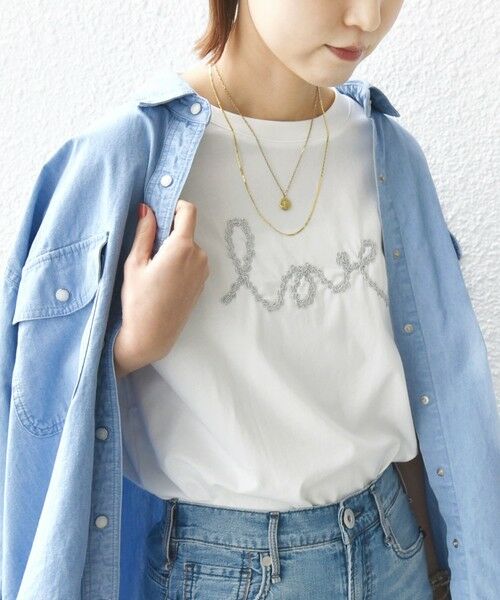 SHIPS for women / シップスウィメン Tシャツ | 【WEB限定】ファンシー コード 刺繍 ロゴ TEE | 詳細22