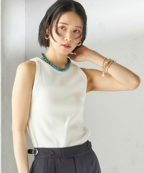 Acka 24ssフリンジアメリカンノースリーブトップス アイボリー fringe american sleeve tops – Acka online store