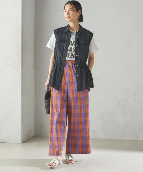 SHIPS / シップス その他パンツ | 〈手洗い可能〉DEVEAUX マドラス チェック ギャザー パンツ | 詳細1