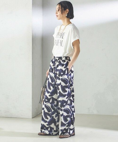 SHIPS / シップス その他パンツ | 〈手洗い可能〉サテン プリント ドロスト パンツ | 詳細4