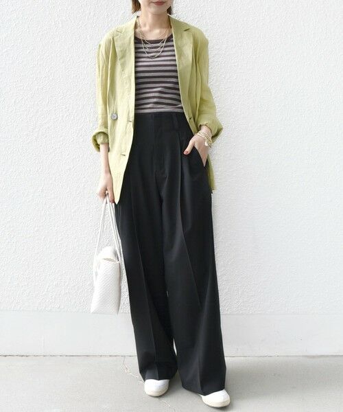 SHIPS / シップス その他パンツ | 〈手洗い可能〉2タック ワイド パンツ(ブラック) | 詳細27