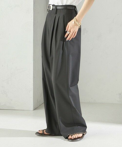 SHIPS / シップス その他パンツ | 〈手洗い可能〉2タック ワイド パンツ(ブラック) | 詳細8