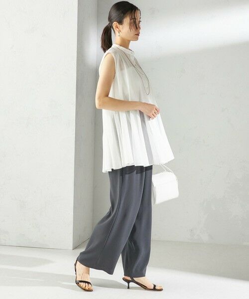 SHIPS / シップス その他パンツ | 〈接触冷感 / 手洗い可能〉アセテート混 バック サテン ワイド パンツ | 詳細5