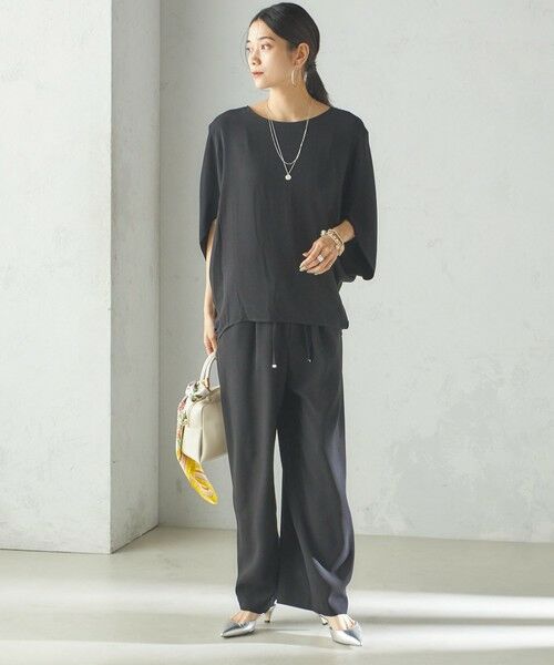 SHIPS / シップス その他パンツ | 〈接触冷感 / 手洗い可能〉アセテート混 バック サテン ワイド パンツ | 詳細29